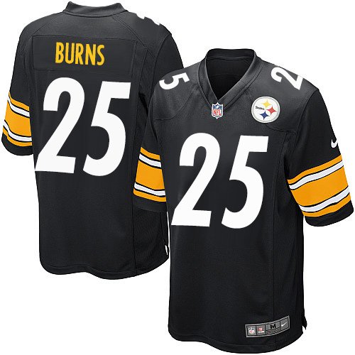 Men's Game Artie Burns Nike Jersey Black Home - #25 NFL Pittsburgh Steelers